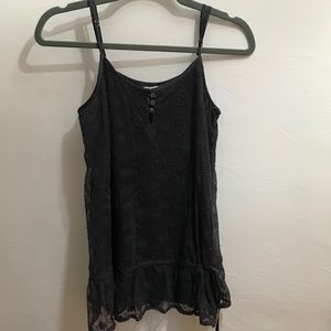 Forever 21 dark grey spaghetti strap lace top